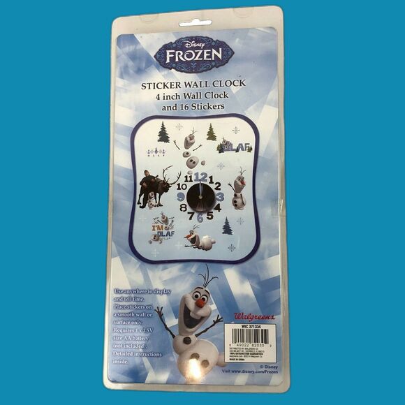 Frozen Olaf & Sven 16 Sticker 4" Wall Clock Brand New Disney - Picture 1 of 8
